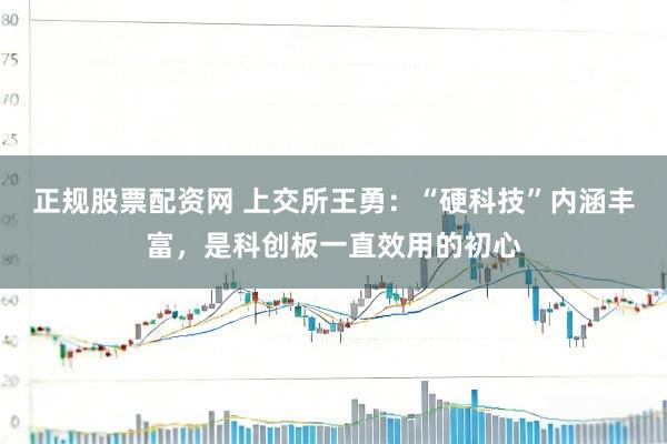 正规股票配资网 上交所王勇：“硬科技”内涵丰富，是科创板一直效用的初心