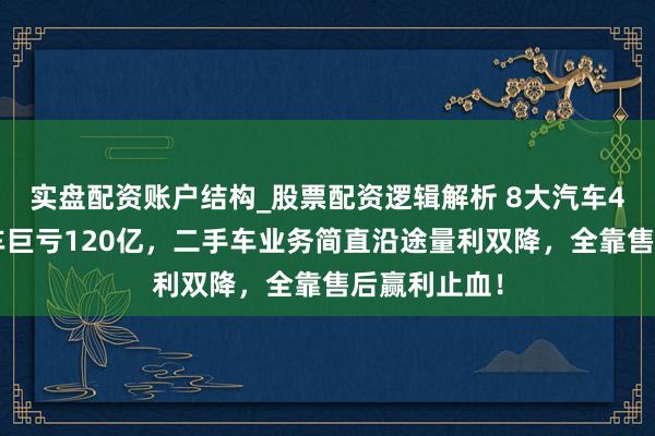 实盘配资账户结构_股票配资逻辑解析 8大汽车4S店集团卖车巨亏120亿，二手车业务简直沿途量利双降，全靠售后赢利止血！